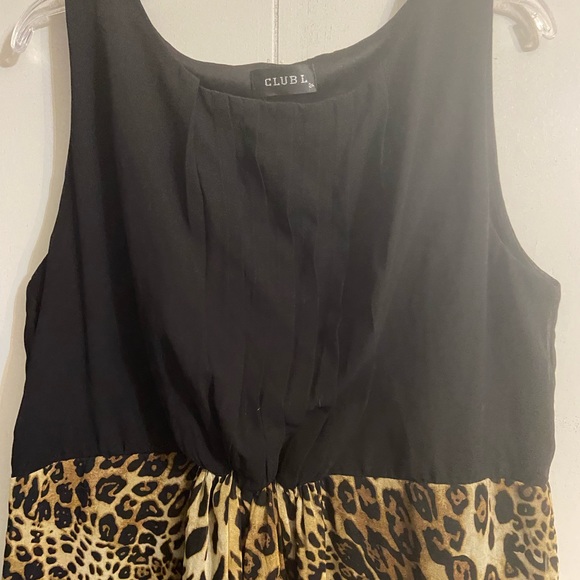 Club L sleeveless black cheetah print womens plus dress 1x scoop neck Black 18 - Picture 5 of 10